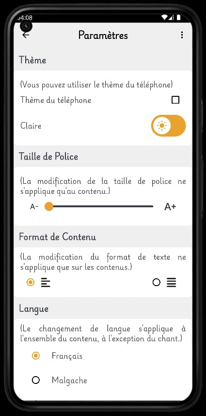 Paramètres